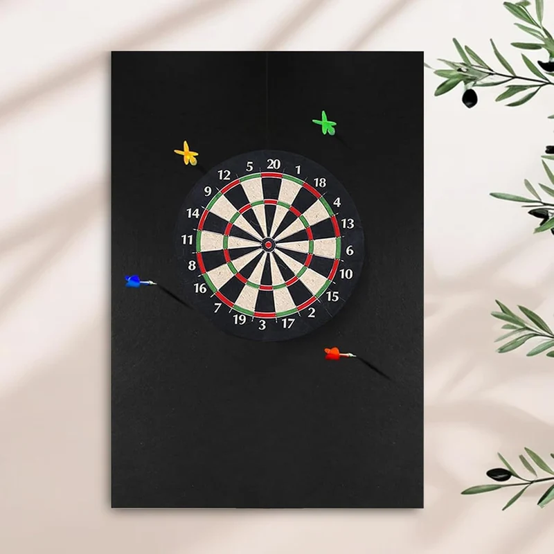Dartboard Wandschutz - Dart Rückwand | Abnehmbarer Schwarzer Matten Schutz Für Spielzimmer Garage Zu