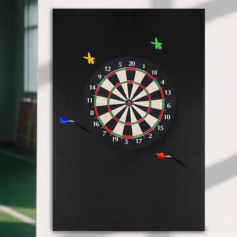 Dartboard Wandschutz - Dart Rückwand | Abnehmbarer Schwarzer Matten Schutz Für Spielzimmer Garage Zu