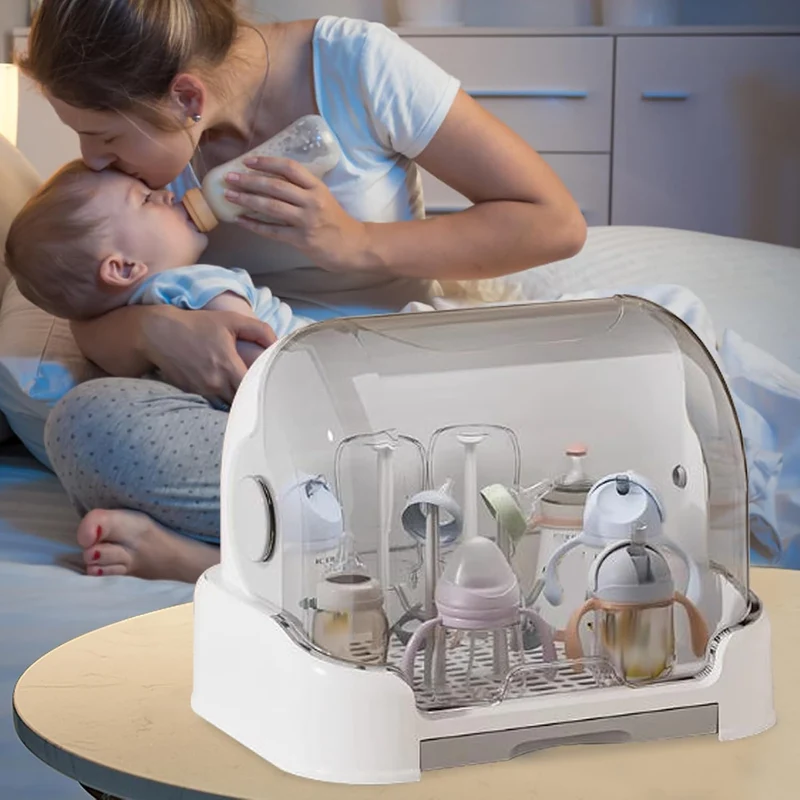 Baby-Flaschen-Organizer, grosse Aufbewahrungsbox mit Abtropfgestell für Babyflasche, tragbarer Kinde