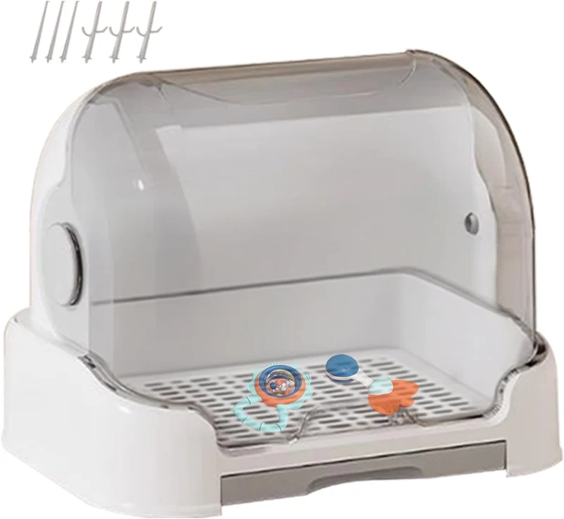 Baby-Flaschen-Organizer, grosse Aufbewahrungsbox mit Abtropfgestell für Babyflasche, tragbarer Kinde