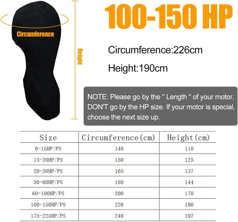 Aussenborder Abdeckung Bootsmotorabdeckung, 420D Aussenborder Schutzhülle mit UV-Beschichtung, Wasse