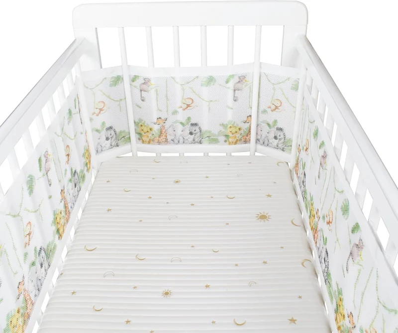 Verstellbarer Baby-Netzbettgitter – abnehmbar, waschbar, tragbar 3D-atmungsaktiver, stossfester Schu
