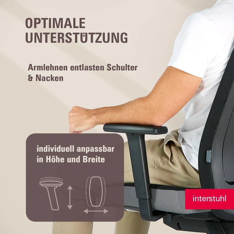 Interstuhl Style Soft Ergonomischer Bürostuhl – Gepolsterter Schreibtischstuhl mit Automatik-Mechani