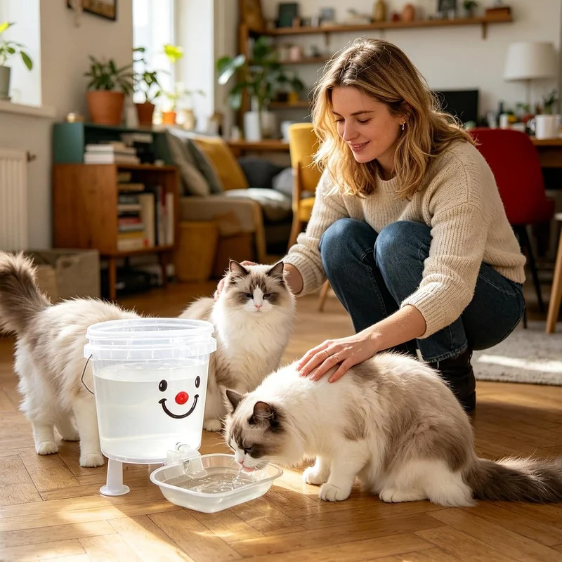 PP Pet Water Dispenser - Automatischer g-ravity auslaufsicherer Napf S/L Grössen | für Hunde Katzen