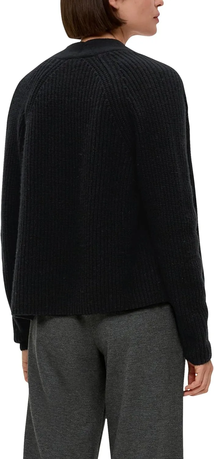 s.Oliver Kurzer Cardigan aus Wollmix 44 9999_schwarz, 44 9999_schwarz