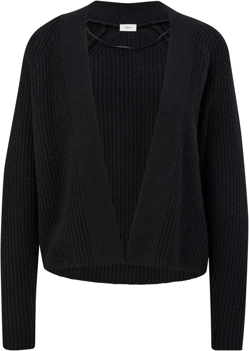 s.Oliver Kurzer Cardigan aus Wollmix 44 9999_schwarz, 44 9999_schwarz