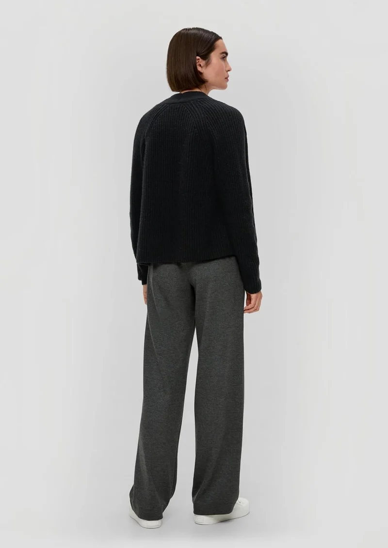 s.Oliver Kurzer Cardigan aus Wollmix 44 9999_schwarz, 44 9999_schwarz