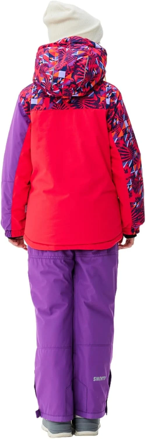 SMONTY Kinder Schneeanzug für Mädchen Winter Skijacke & Hose Set Kapuzenträger Set Winddicht Wasserd