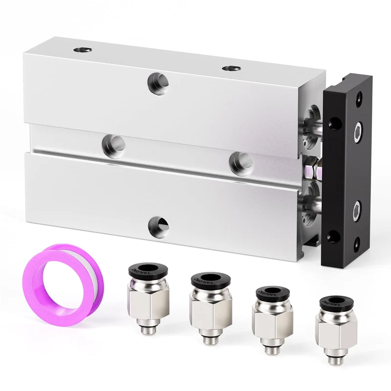 TAILONZ PNEUMATIC 10mm Bohrung 50mm Hub Doppelstange Doppeltwirkend Aluminium Druckluftzylinder TN10