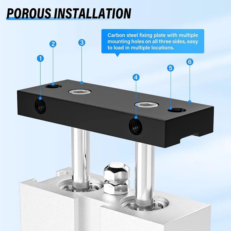 TAILONZ PNEUMATIC 10mm Bohrung 50mm Hub Doppelstange Doppeltwirkend Aluminium Druckluftzylinder TN10