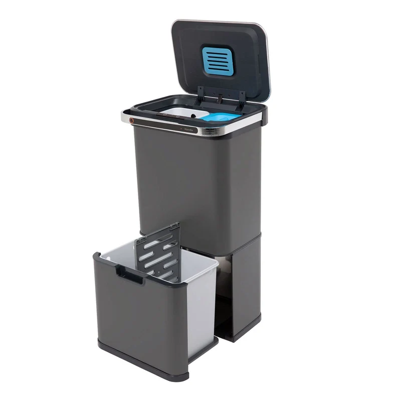 SVITA Sensor-Mülleimer 60L Aktivkohle- und Selbstreinigungs-Funktion Grau, Grau