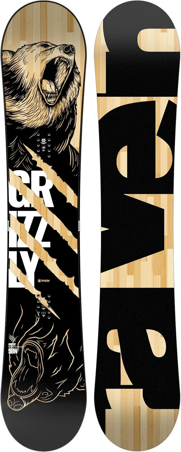 RAVEN Snowboard Set: Snowboard Grizzly + Bindung Fastec FT360 Black 161cm + FT360 Black L, 161cm + F