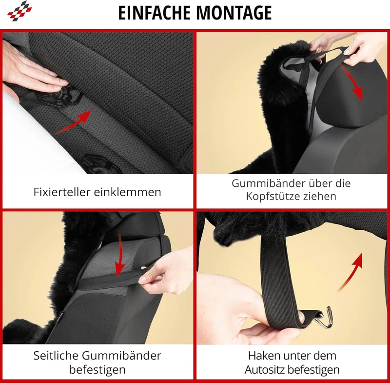 Walser Premium Lammfell Sitzauflage Marla, 100% Lammfell Autositz Sitzauflage mit 5cm Wollhöhe, Sitz