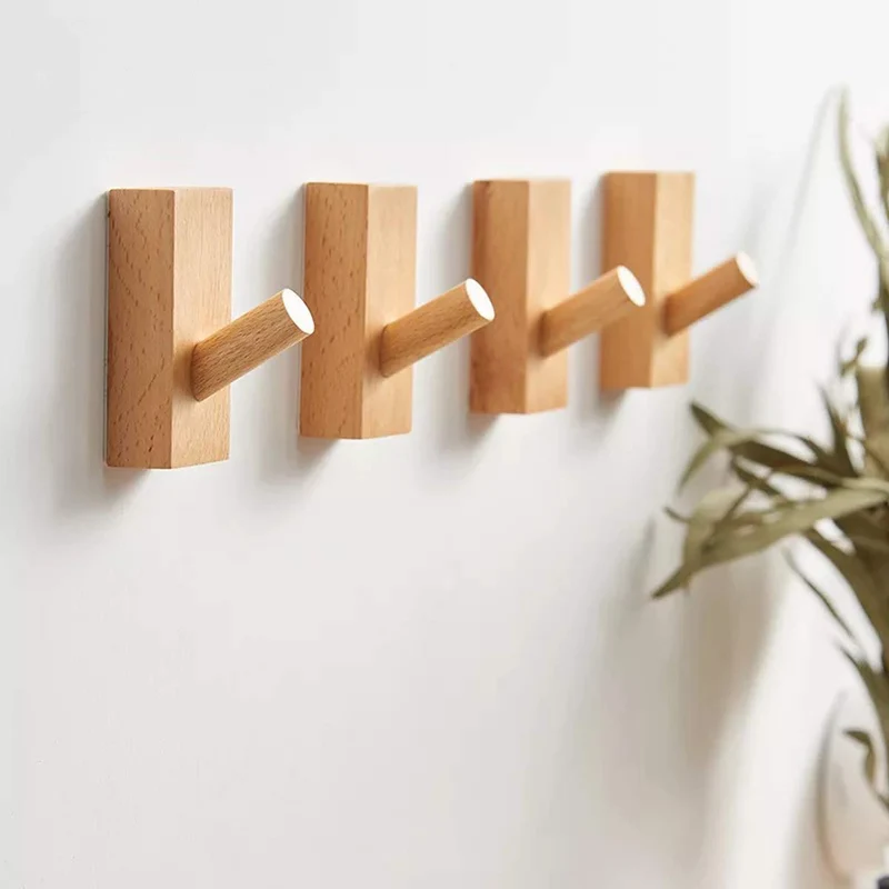 HomeDo Wandhaken, Hutständer, Kleiderhaken aus Holz, Wandmontage, dekorative Haken, einzelner Organi