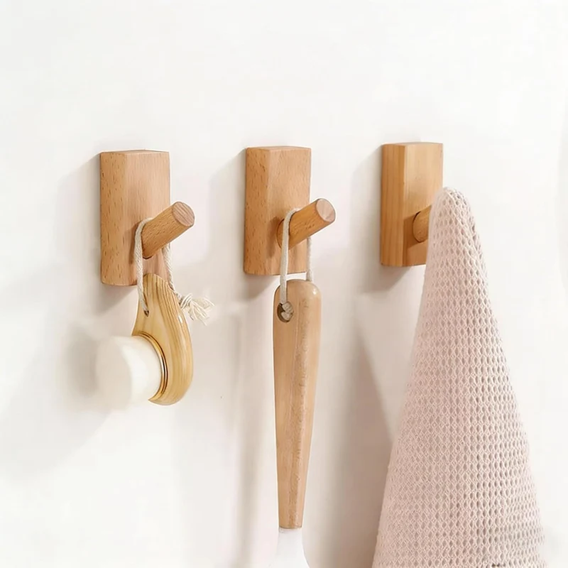 HomeDo Wandhaken, Hutständer, Kleiderhaken aus Holz, Wandmontage, dekorative Haken, einzelner Organi