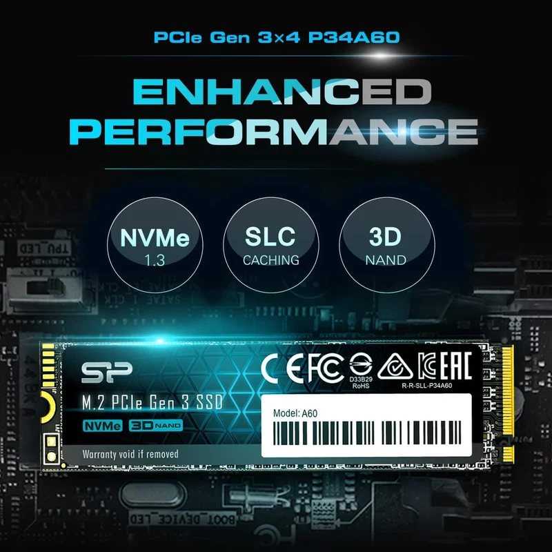 Silicon Power PCIe Gen 3x4 & A55 PCIe A60 2 TB 2TB Schwarz, 2TB Schwarz