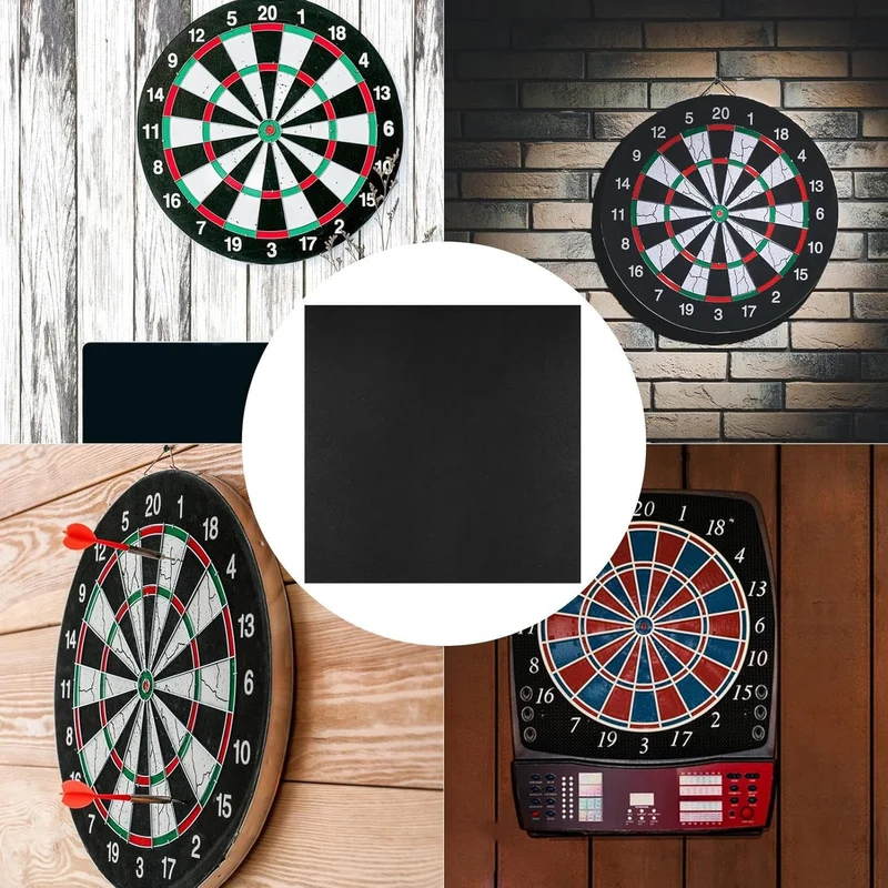 Dartboard Wandschutz - Dart Rückwand | Abnehmbarer Schwarzer Matten Schutz Für Spielzimmer Garage Zu