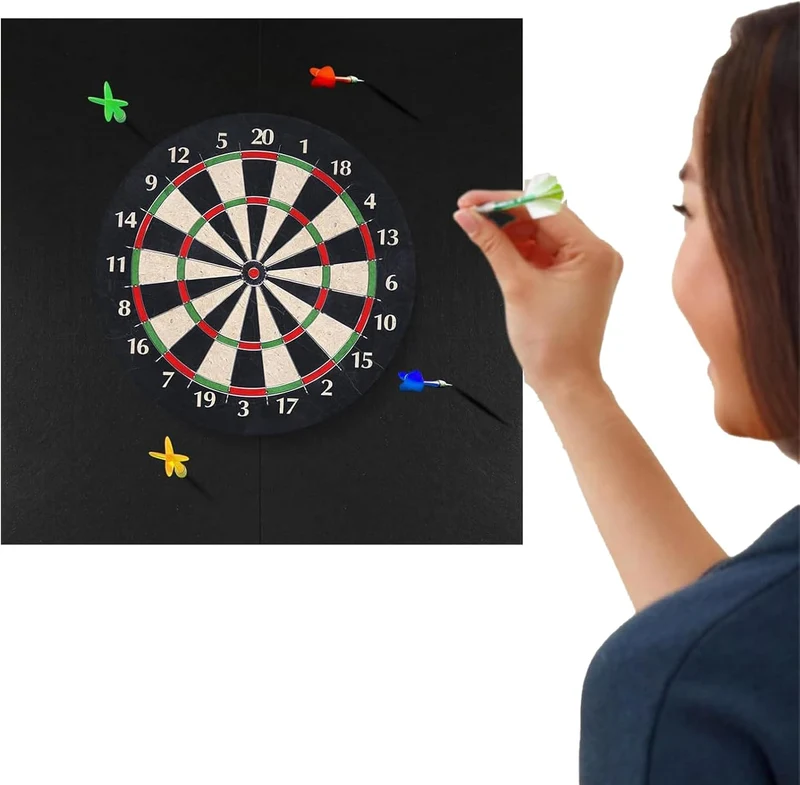 Dartboard Wandschutz - Dart Rückwand | Abnehmbarer Schwarzer Matten Schutz Für Spielzimmer Garage Zu