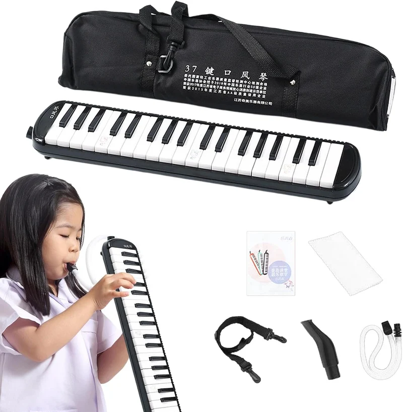 Melodica 32 Tasten | Melodica Instrument mit 2 Mundstücken | 32 Tasten Keyboard Harmonium Instrument