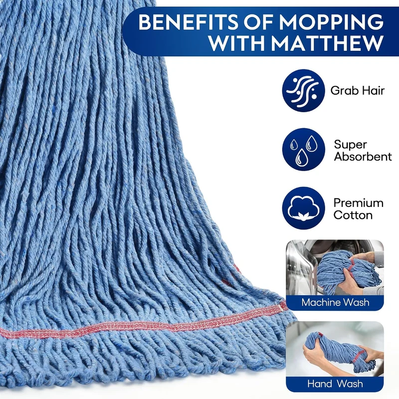 Matthew Cleaning Wischmoppkopf, 590 ml, kommerzieller Ersatz für allgemeine und Bodenreinigung, nass