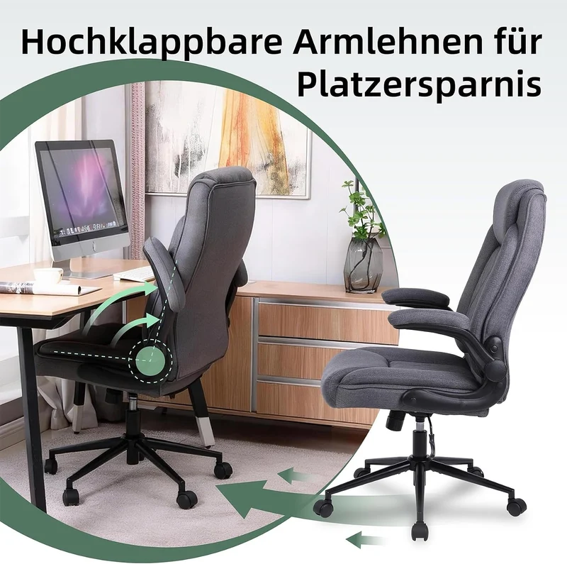 Youhauchair Bürostuhl Ergonomisch, Dunkelgrau | Ergonomisches Design, Hoher Rückenlehne, maximale