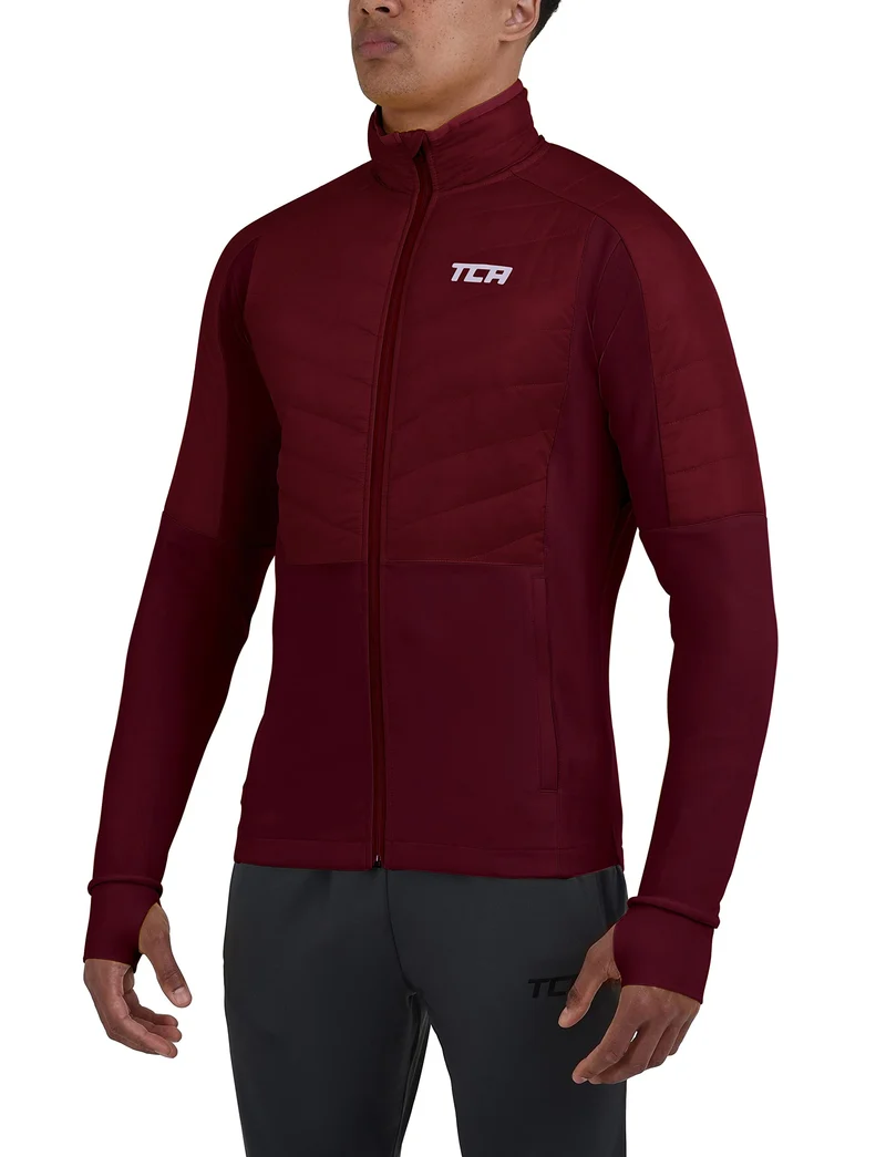TCA Herren Excel Runner ganzjährige, leichte, wasserabweisende verstaubare Laufjacke L Cabernet, L C