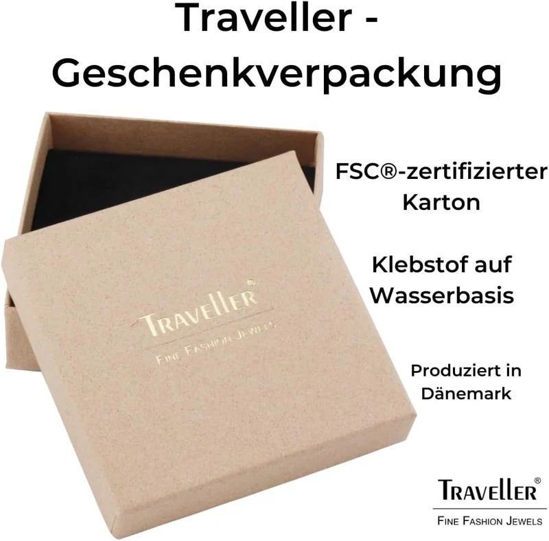 Traveller Creolen - Herren - Edelstahl - schwarz - Karbon Rot, Rot