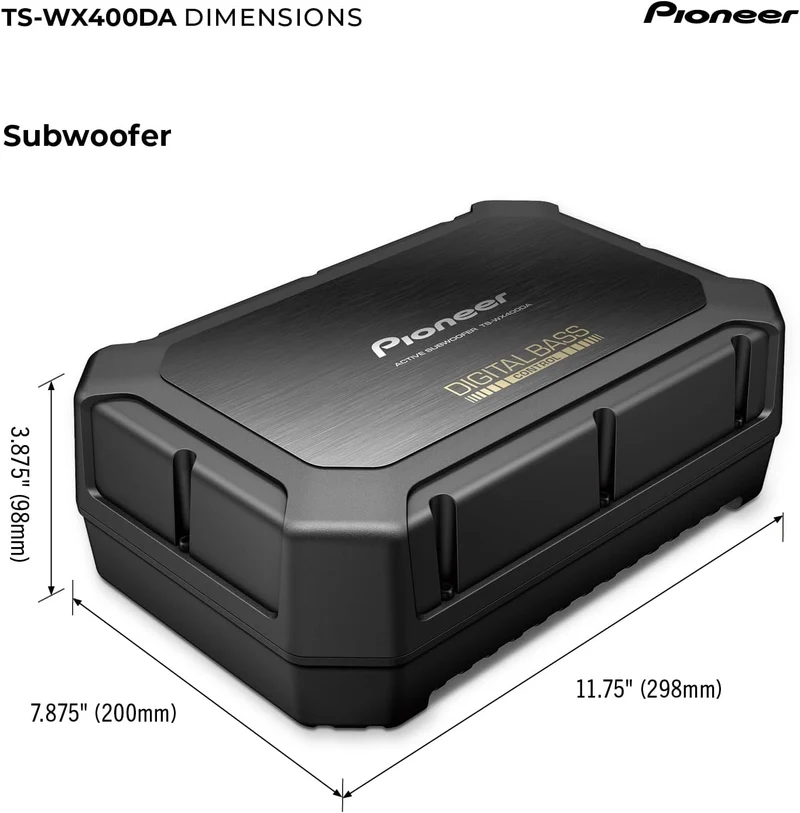 PIONEER TS-WX400DA Class-D Aktivsubwoofer mit digitaler Bassregelung für tiefedynamische Bässe (250