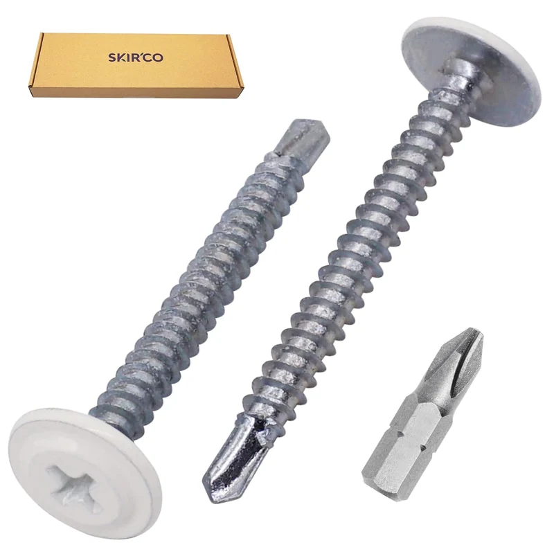 SKIR'CO (300 Stück) Lackierte selbstbohrende Schrauben 4,2 x 40 mm, Blechschraube, PH modifizierter