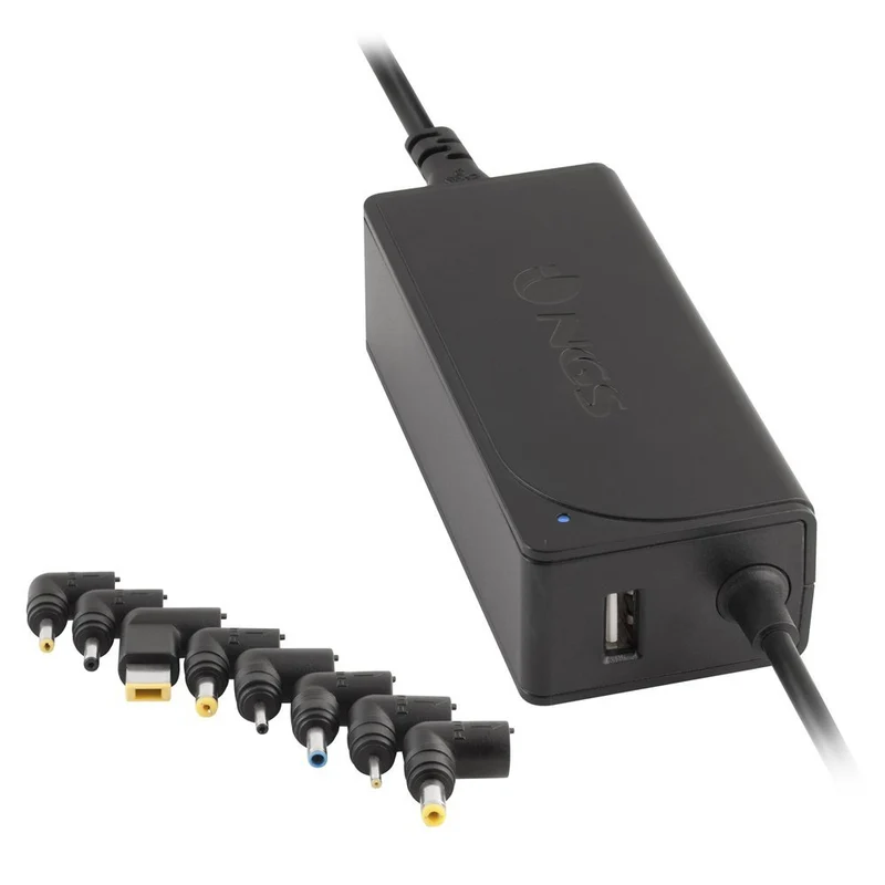 NGS W-45-45W Automatisches Universal Laptop-Ladegerät, Ladegerät mit 5V-2A USB Ausgang und 8 Adapter