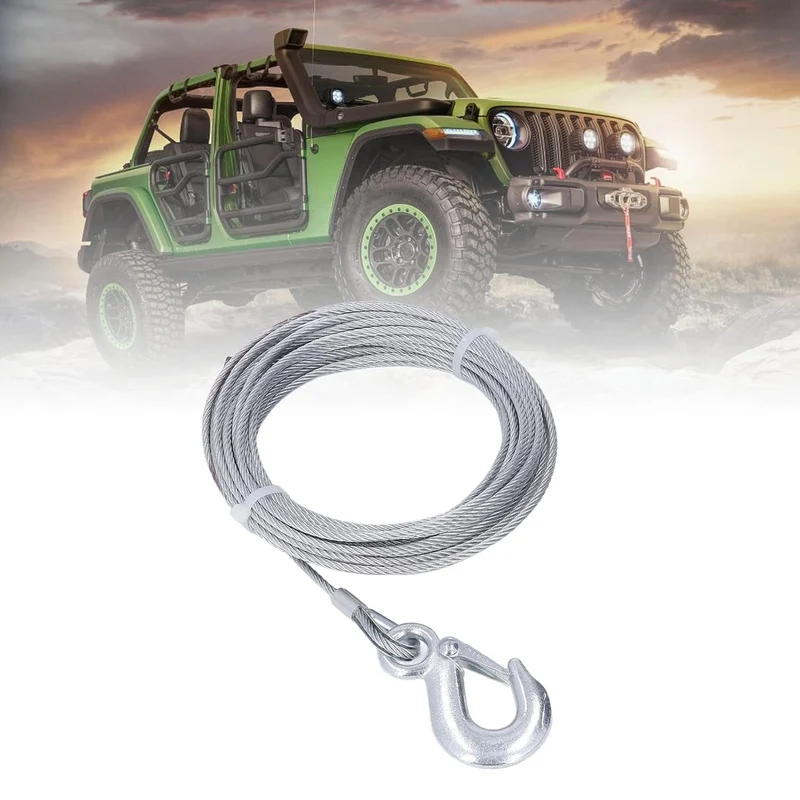 Aramox Windendrahtseil, 4 Mm X 12 M Kabel 2000 LBS Stärke Edelstahl Verzinkt Ersatz
