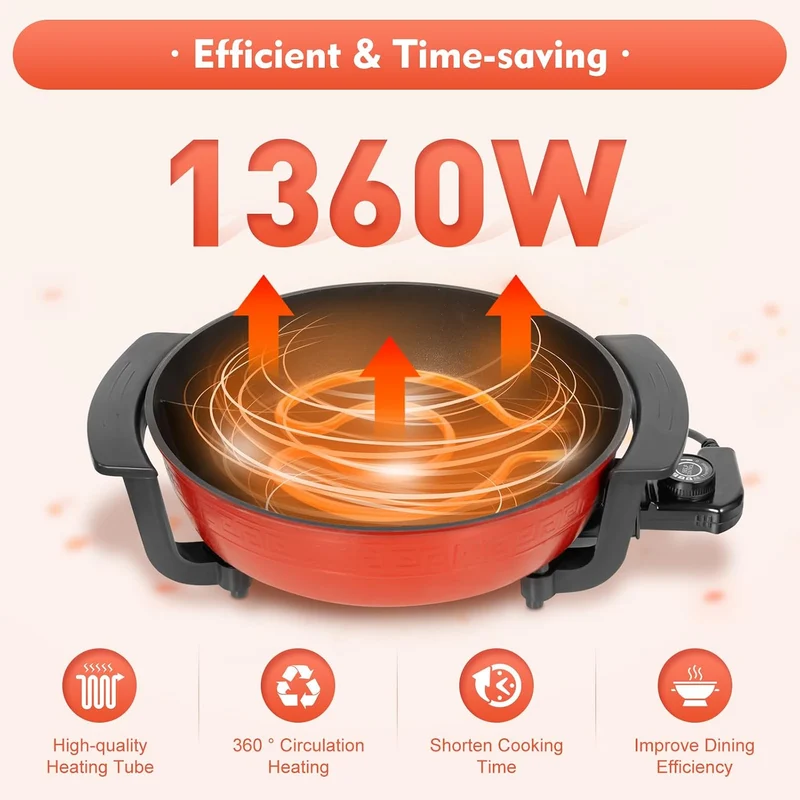 Shabu Hot Pot Elektrische Feuertopf Kochtopf 6L Heisser Topf Yin Yang Hotpot MultifunktionalePfanne