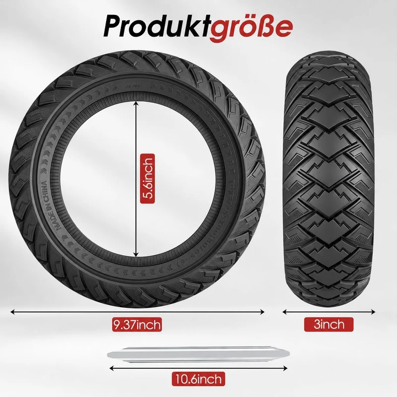 COASTA 80/65-6 Solide Reifen,10x3.0 Zoll Off Road E Scooter Reifen, 255 x 80 Reifen Vollgummi für Ku