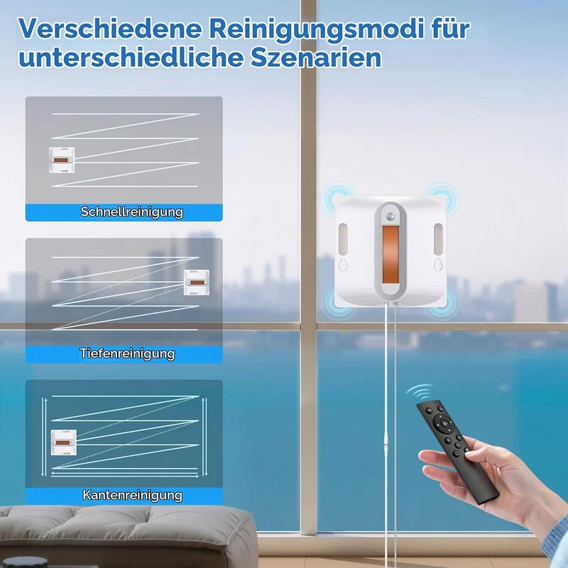 Lubluelu Auto Window Cleaning Robot, Upgraded 4 Water Spray & 8-Layer Safety Protection System,Sucti