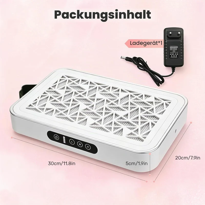 Professionell Staubabsaugung für Nägel, 9000RPM Nagelstaubsauger mit Filter, Einstellbarer Saugstark