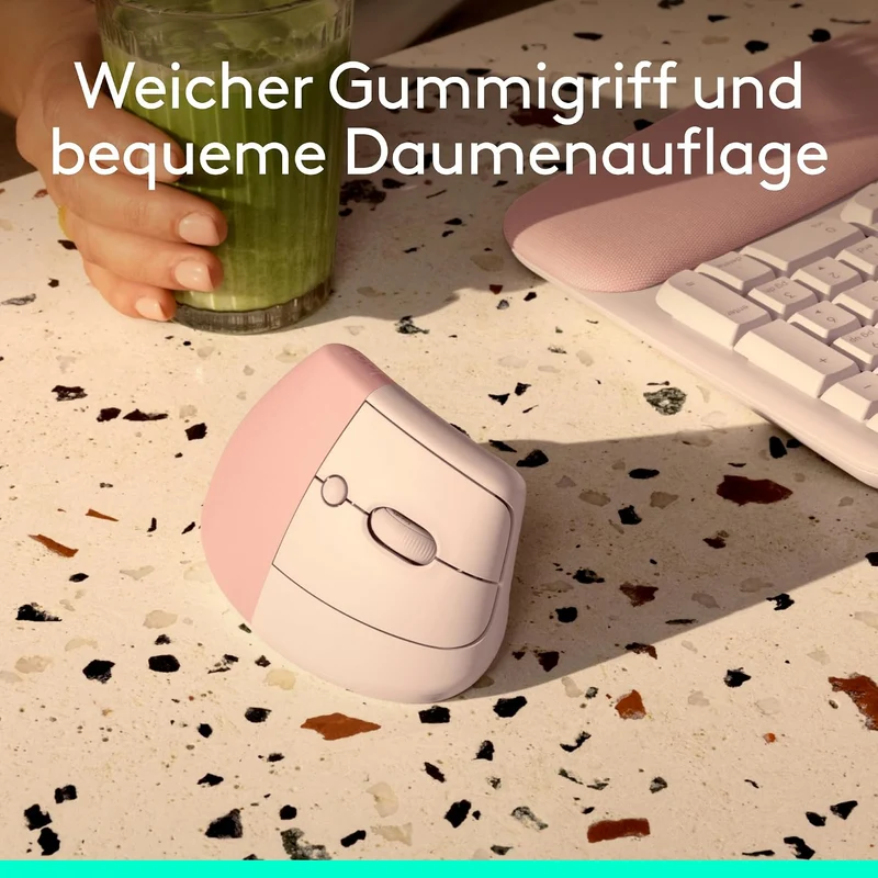 Logitech Lift Vertikale Ergonomische Maus, Kabellos, Bluetooth oder Logi Bolt USB-Empfänger, Leise K