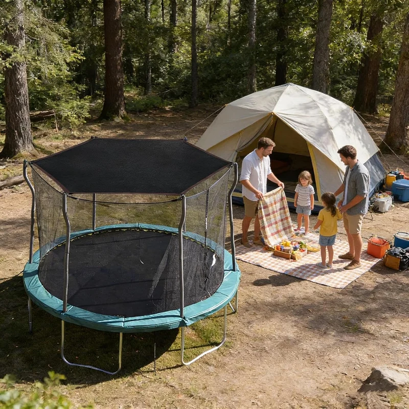Trampolin Sonnenschutz Abdeckung - Ø 143 243 305 366 427 cm Trampolin Sonnenschutznetz, UV-Resistent