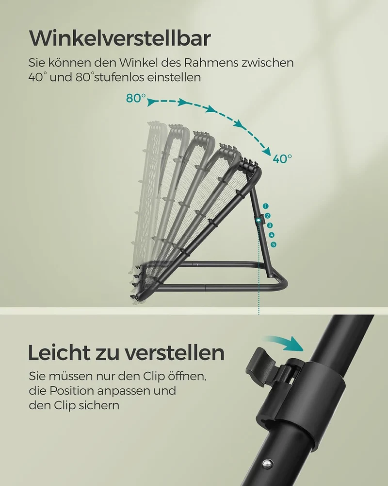 SONGMICS Rebounder für Fussball, Fussballtor Kinder, tragbar, Fussball-Rebounder, Fussballtor mit St