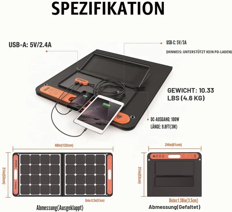 SOLAR PANEL SOLARSAGA 100/HTO587 JACKERY