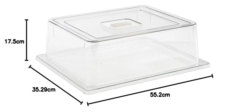 APS 11042 CLEAR GN 1/1 Transparente GN 1/2 Abdeckung, 53 x 32.5 x 9.5 cm