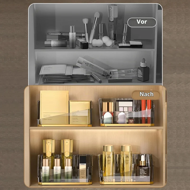 HARLIANGXY Spiegelschrank Organizer Innen, 2 Stücke Badezimmerschrank Aufbewahrung Box, Kunststoff M