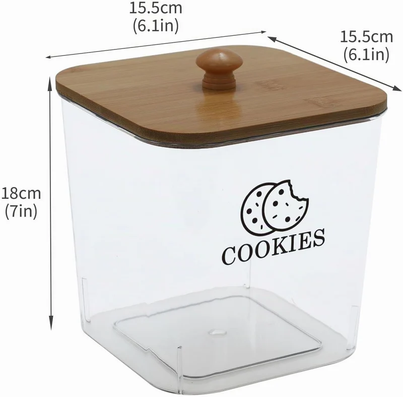 Keksdose Aufbewahrung 2L – Backzubehör Aufbewahrung Keksdose transparent luftdicht, Cute Cookie Stor