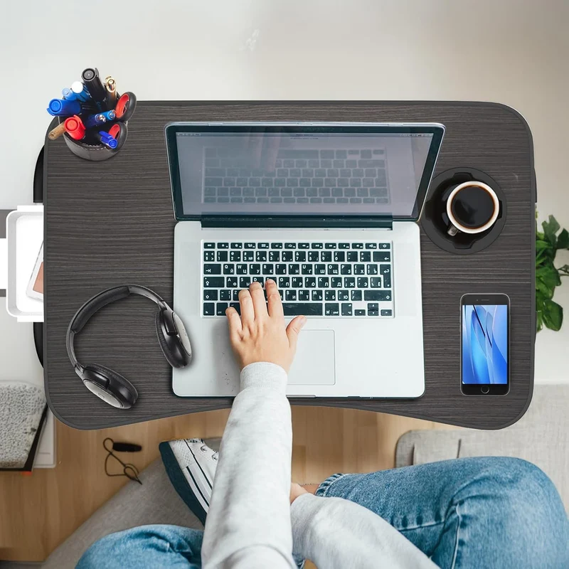Klappbarer Laptop-Schreibtisch 60x40cm – Leichter, Multifunktionaler Bett Schreibtisch mit Kartensch