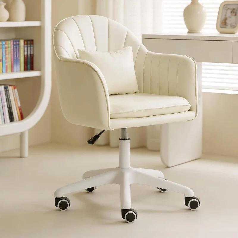 Ergonomischer Bürostuhl, 360° drehbar Höhenverstellbar, SamtStuhl mit Kopfkissen, Homeoffice Stuhl b
