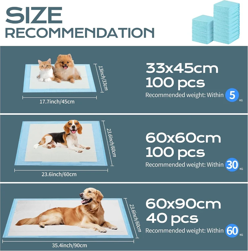 PIPI Matten für Hunde, 40 Stück Trainingspads, Wickelunterlagen Einweg 60X90cm, Einmalunterlagen, Au