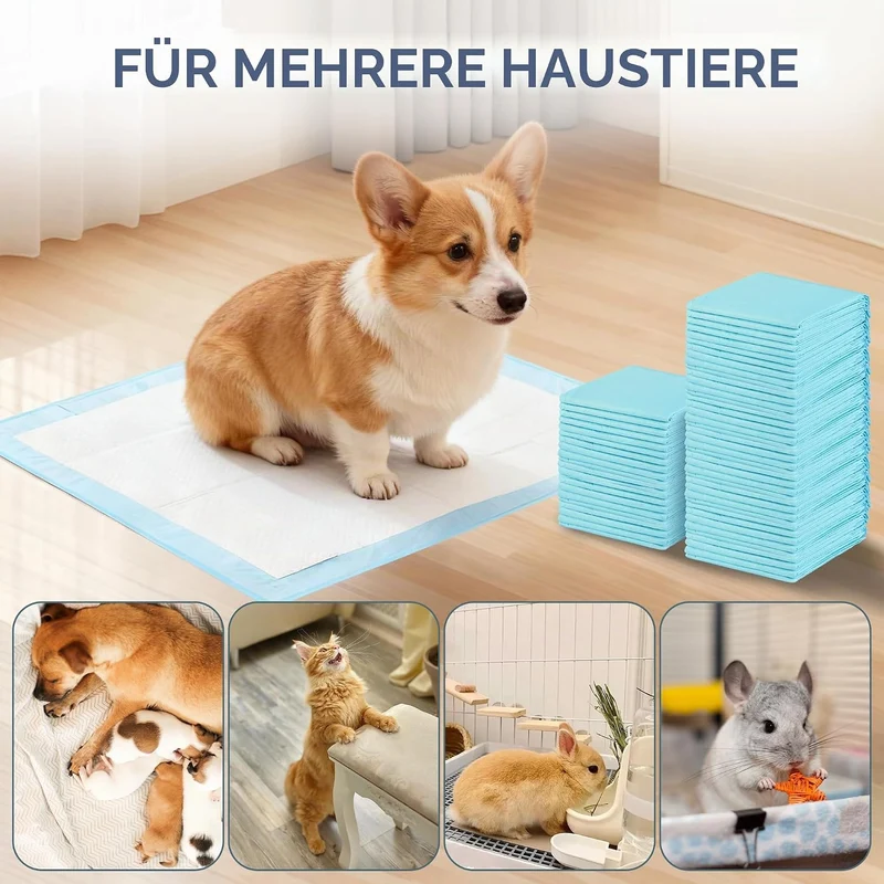 PIPI Matten für Hunde, 40 Stück Trainingspads, Wickelunterlagen Einweg 60X90cm, Einmalunterlagen, Au