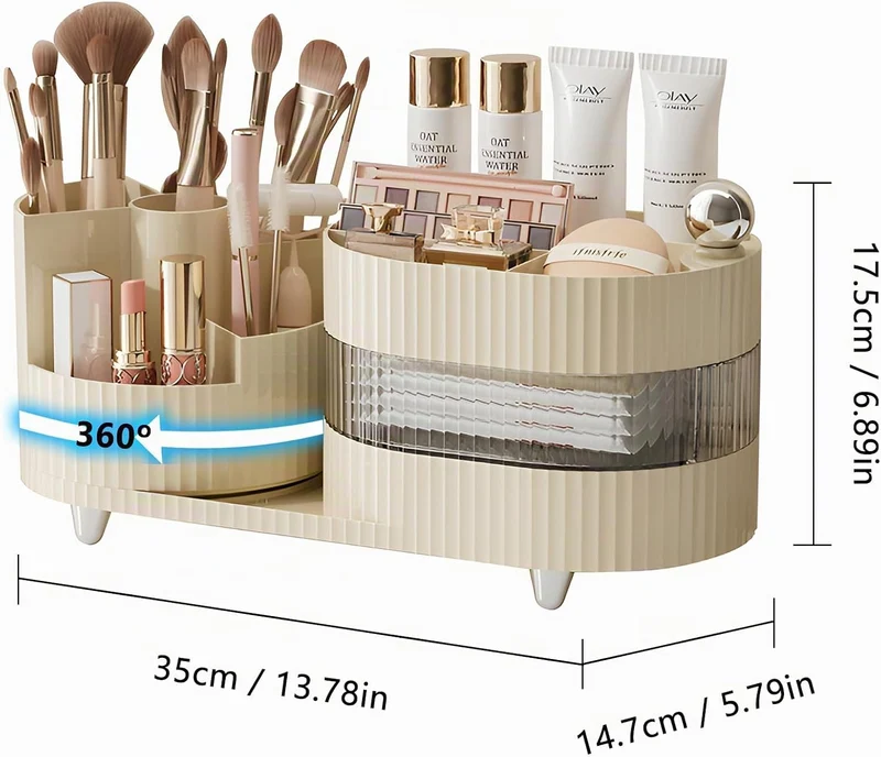 Kosmetik Make Up Organizer Schminke 360° Kosmetik Aufbewahrung Makeup Pinsel Organizer für Skincare