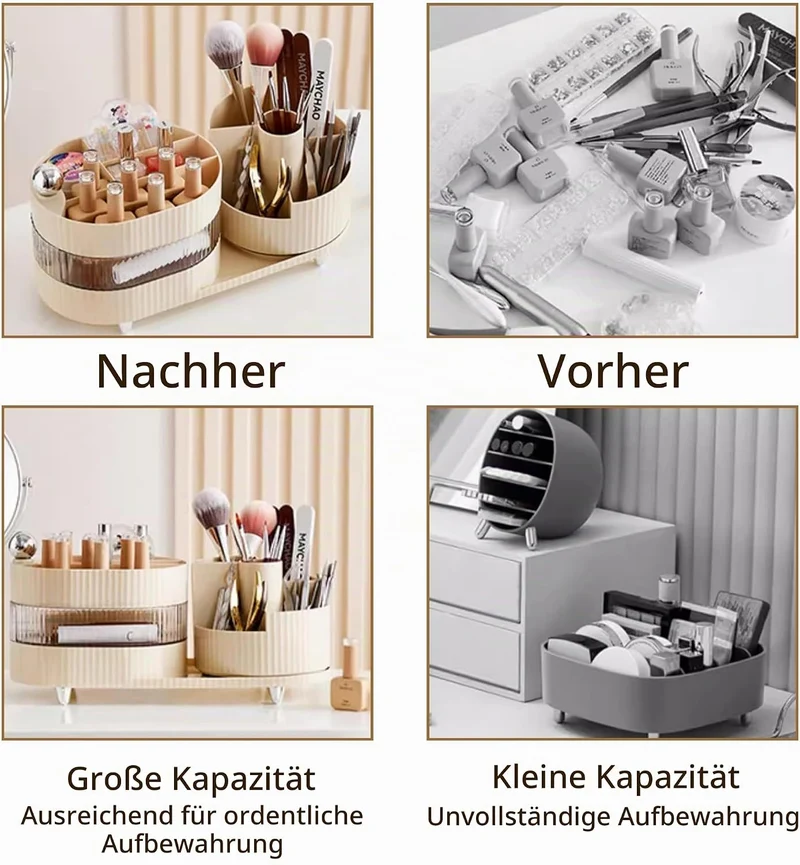 Kosmetik Make Up Organizer Schminke 360° Kosmetik Aufbewahrung Makeup Pinsel Organizer für Skincare