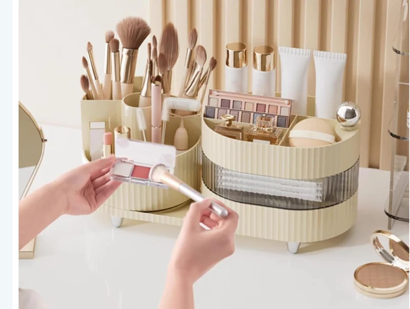 Kosmetik Make Up Organizer Schminke 360° Kosmetik Aufbewahrung Makeup Pinsel Organizer für Skincare