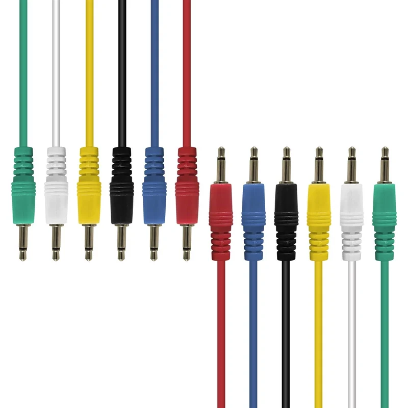 AxcessAbles 3,5 mm TS auf 3,5 mm TS-Patchkabel, 0,3 m, 6 Stück, 3,5 mm TS Eurorack Synthesizer-Audio